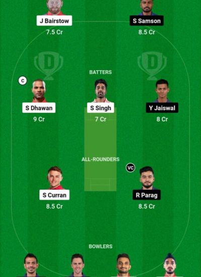 pbks vs rr dream 11 fantasy team 